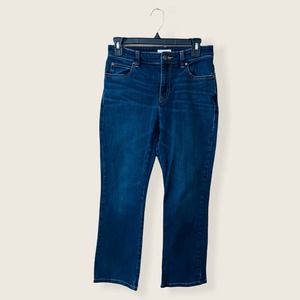 Eileen Fisher Dark Washed Straight Leg Blue Denim Jean 2 Women's
